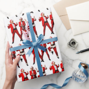 Papier Cadeau Drôle danse Trump Père Noël Noël Xmas 2024