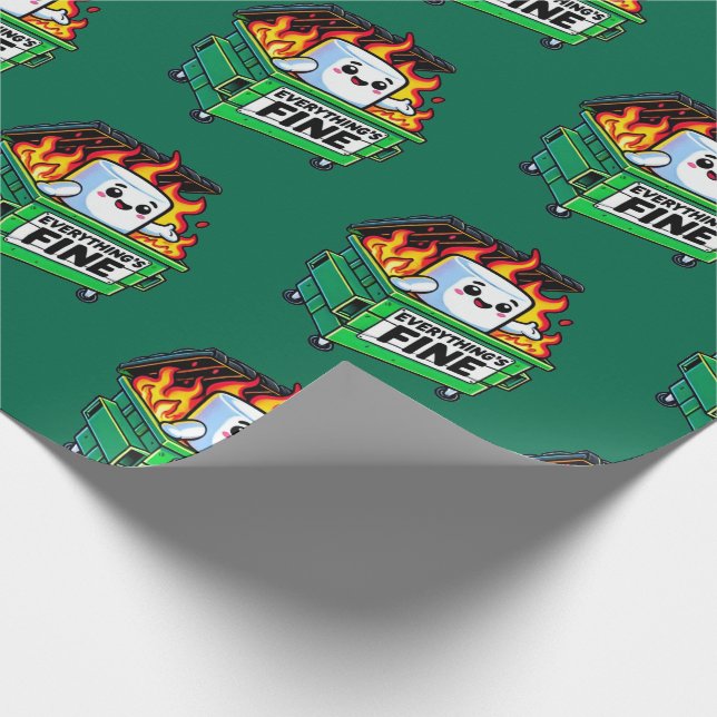 Papier Cadeau drôle de benne feu tout fin marshmallow (Coin)