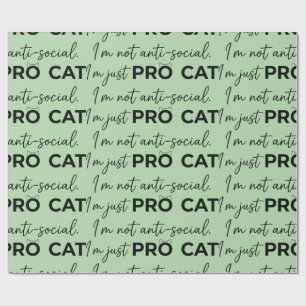 Papier Cadeau Drôle de chat pro anti-social introverti 