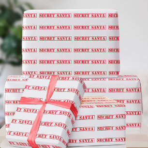 Papier cadeau drôle de Père Noël secret rouge de N