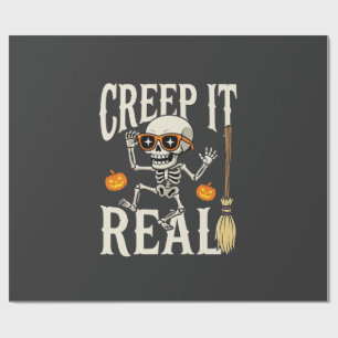 Papier Cadeau Drôle de squelette dansant Halloween Creep It Real
