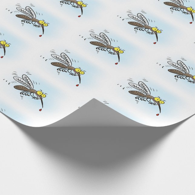 Papier Cadeau Drôle dessin d'insecte moustique (Coin)