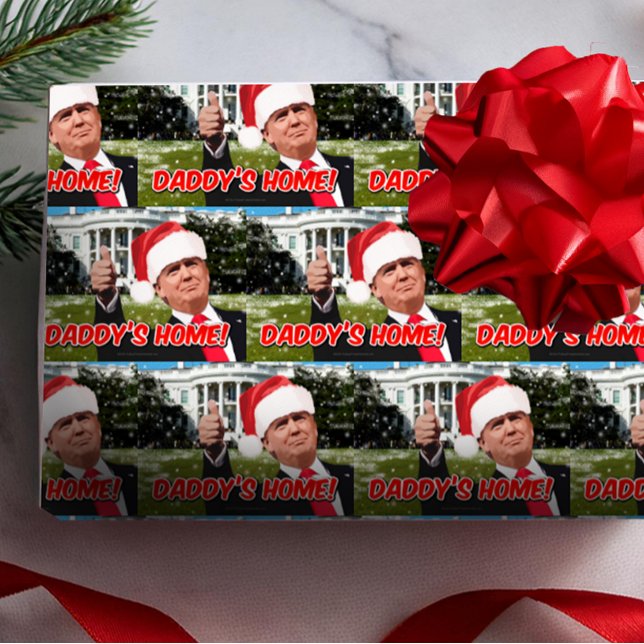 Papier Cadeau Drôle Donald Trump 47 Noël à la maison de papa (donald trump wrapping paper)
