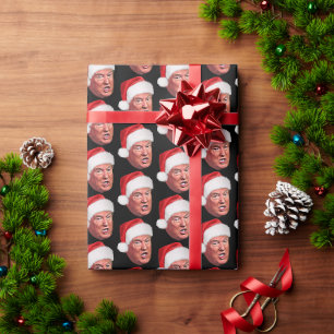 Papier Cadeau Drôle Donald Trump Motif Noël Père Noël