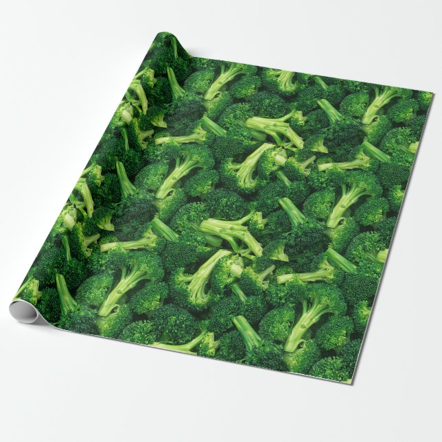Papier Cadeau Drôle, Florets Brocoli, Personnalisé (Déroulé)