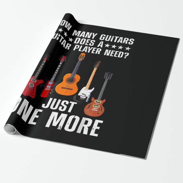 Papier Cadeau Drôle Guitare Joueuse Art Pour Hommes Femmes Guita (Déroulé)