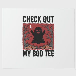 Papier Cadeau Drôle Halloween Fantôme Boo Tee Vintage Vector Des
