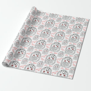 Papier Cadeau Drôle Hérisson. Bonne Journée Personnalisable