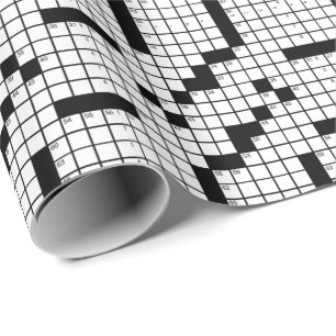 Papier Cadeau Drôle jeu de mots croisés noir et blanc