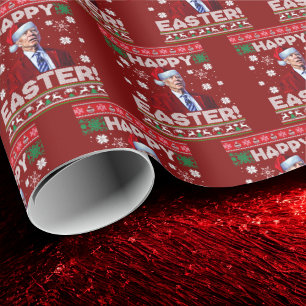 Papier Cadeau Drôle Joe Biden Joyeux Noël de Pâques