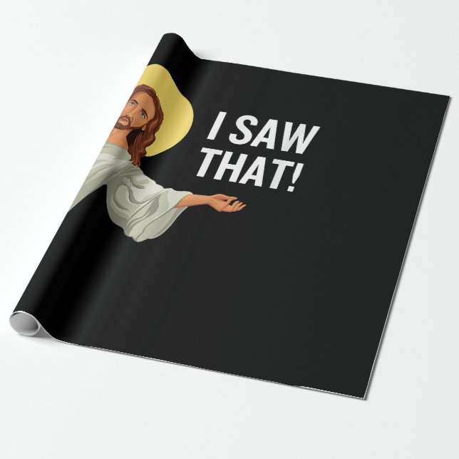 Papier Cadeau Drôle Mème Jésus J'Ai Vu Que Citation Chrétienne D (Déroulé)
