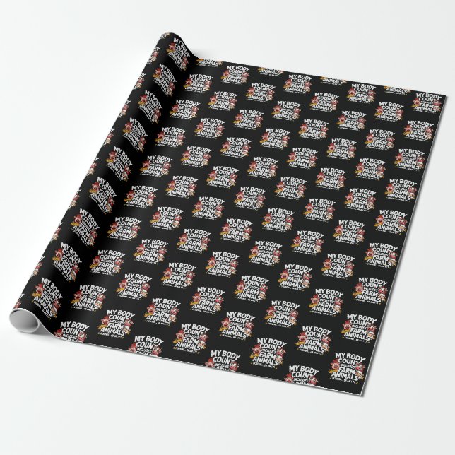 Papier Cadeau Drôle Mon nombre de cadavres comprend les animaux  (Déroulé)