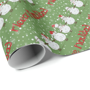 Papier Cadeau Drôle Mouton Fleece Navidad Diagonal Enveloppe Cad