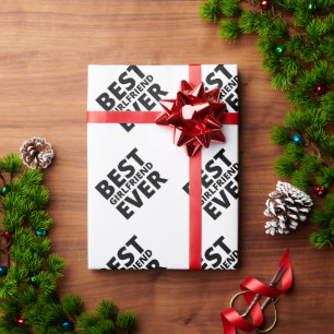 Papier Cadeau Drôle Noël meilleure copine Typographie