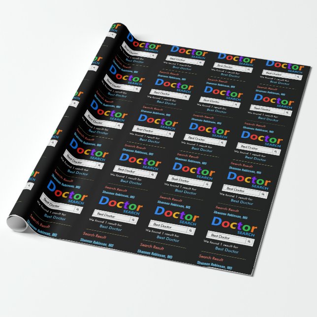 Papier Cadeau Drôle personnalisé Meilleur cadeau docteur (Déroulé)