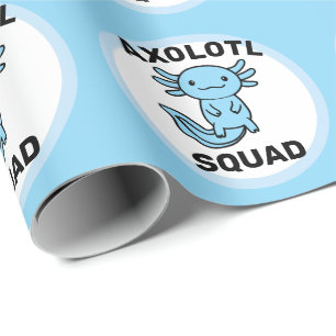 Papier Cadeau Drôle petite équipe de Axolotl personnalisable ble