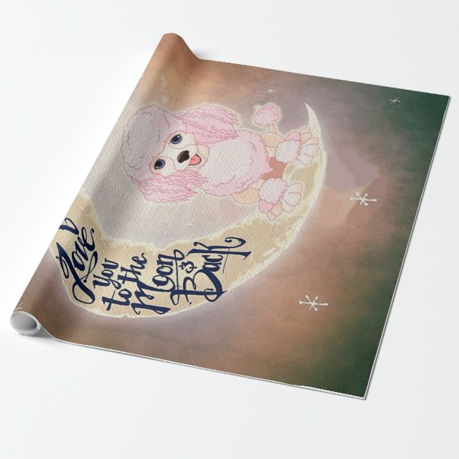 Papier Cadeau Drôle Poodle | Grand cadeau d'anniversaire (Déroulé)