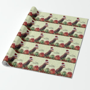 Papier Cadeau Drôle poulets de Noël avec des présents