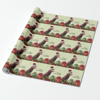 Papier Cadeau Drôle poulets de Noël avec des présents