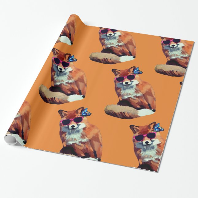 Papier Cadeau Drôle Red Fox Art Papier d'enveloppement (Déroulé)