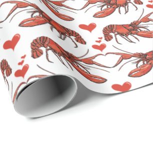 Papier Cadeau Drôle Rouge et Blanc Vous êtes Mon Homard Rouge Ho