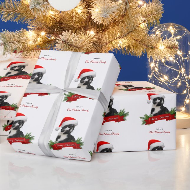 Papier Cadeau Drôle Sarcastique Chat Santas Casquette Noël (Vacances)