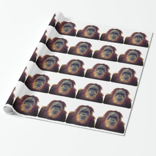 Papier Cadeau Drôle Singe à la chouette de Gorille
