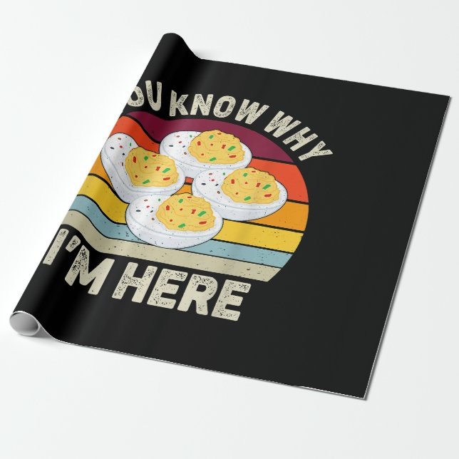 Papier Cadeau Drôle Thanksgiving OEufs Dévilés Vous savez pourqu (Déroulé)