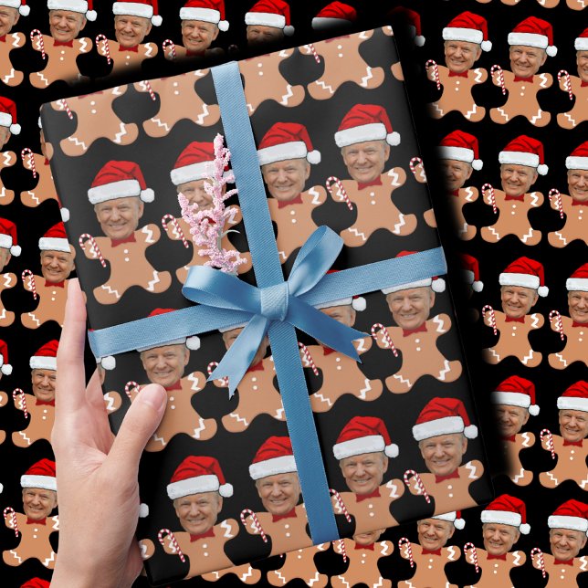 Papier Cadeau Drôle Trump Visage Personnalisé Visage Photo Ginge (Créateur téléchargé)