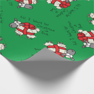 Papier Cadeau Drôle Vacances Mignonne Mouton de Noël Carton