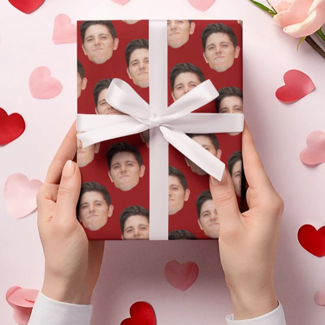 Papier Cadeau Drôle Visage Photo Cardinal Rouge Papier Enveloppe (Créateur téléchargé)