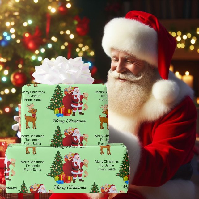 Papier Cadeau Du papier d'enveloppement de Noël du nom de l'enfa (Créateur téléchargé)