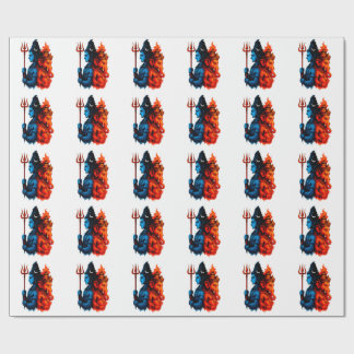 Papier Cadeau Dualité Divine : T-Shirt Bleu Shiva & Ganesha