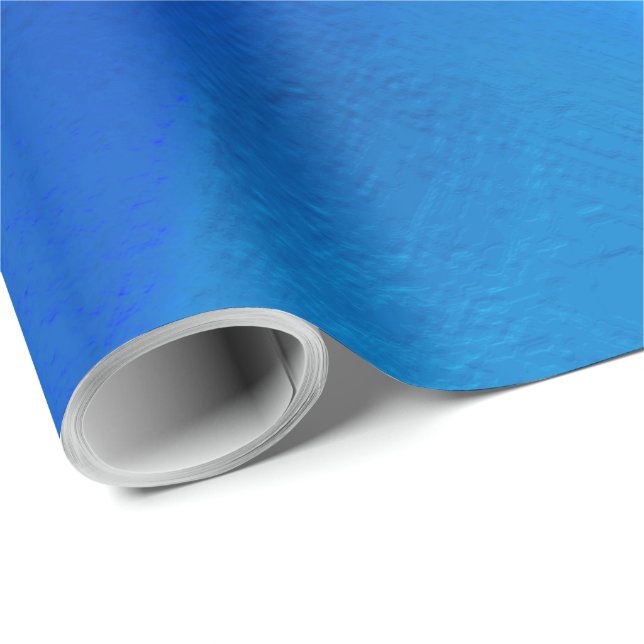 Papier Cadeau Dunes métalliques dans les tons bleu vif (Coin rond)