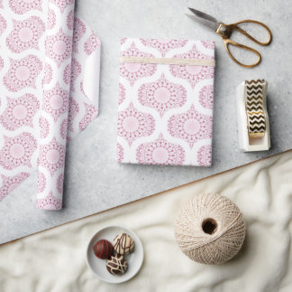 Papier Cadeau Dusky Rose Confetti Lace Dot Mandala Retro Ogee