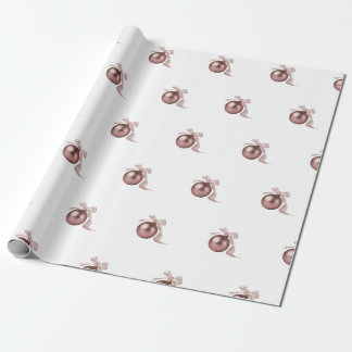 PAPIER CADEAU DUSTY ROSE HOLIDAY ORNAMENT WRAPPING PAPER