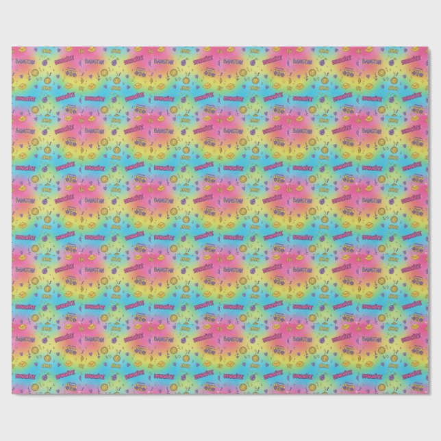 Papier Cadeau Dynamite Pop Art Rainbow Pattern (Plat)