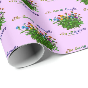 Papier Cadeau Earth Laughers Fleurs Citation Inspirationnelle
