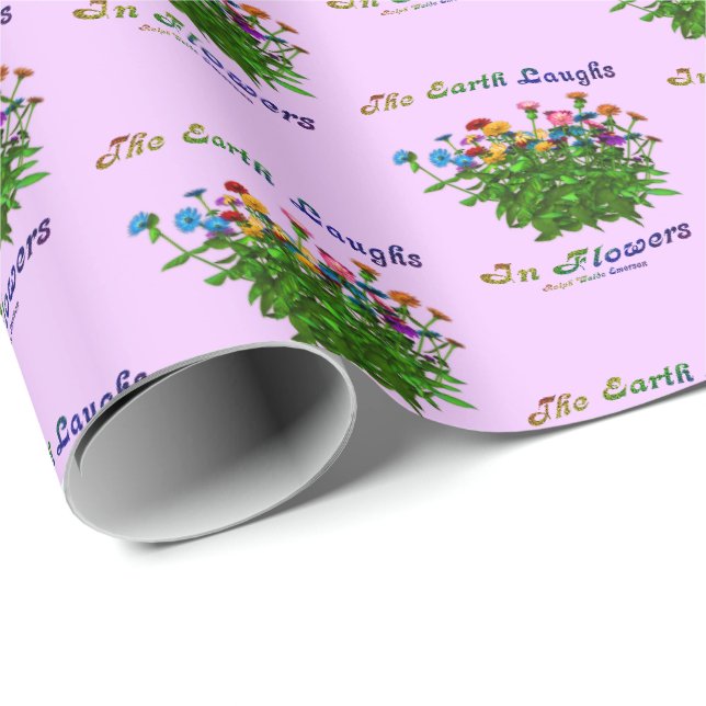 Papier Cadeau Earth Laughers Fleurs Citation Inspirationnelle (Coin rond)