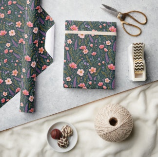 Papier Cadeau Earthy Floral Wrapping Paper