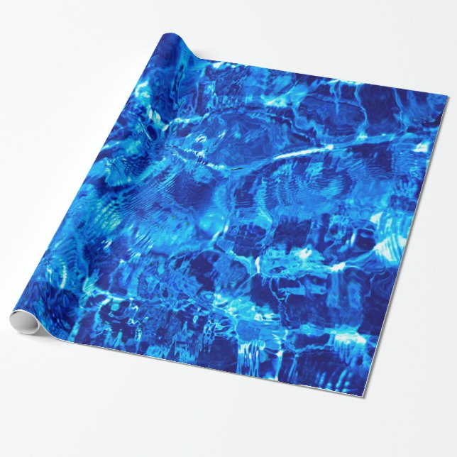 Papier Cadeau Eau Bleue Et Blanche (Déroulé)