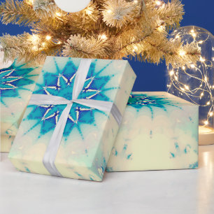 Papier Cadeau Eau congelée Flocon d'hiver bleu glacé