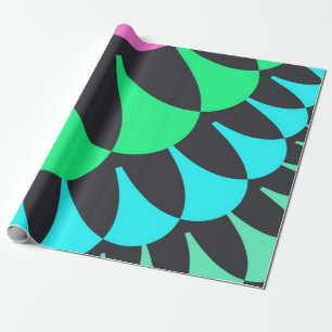 Papier Cadeau Écales bleu clair et vert