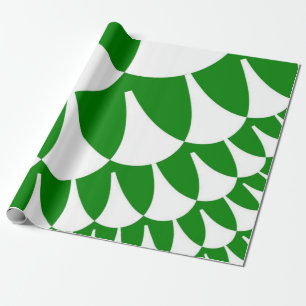 Papier Cadeau Écales vertes et blanches