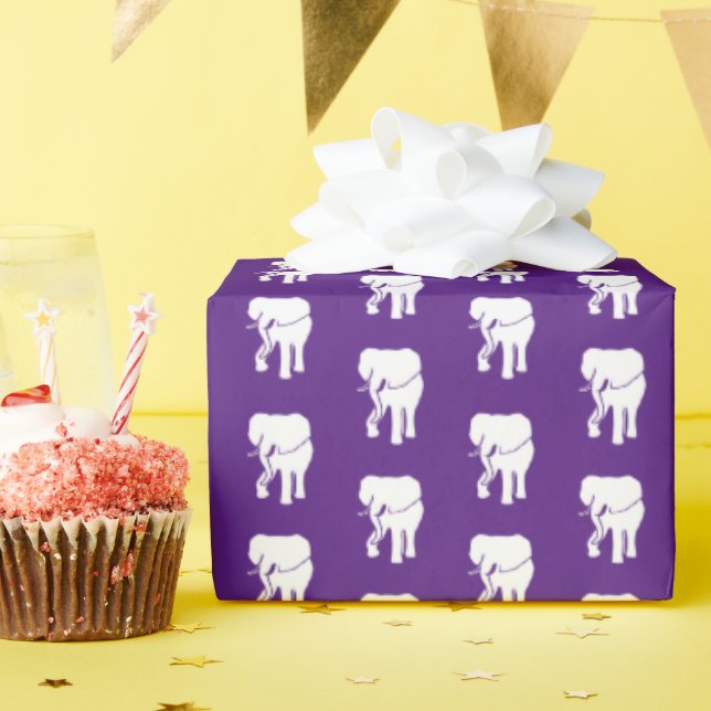 Papier Cadeau Échange Cadeau Eléphant Blanc Cute Jeu de Noël W (Fête d'anniversaire)