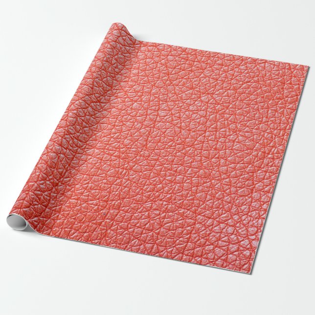 Papier Cadeau Échantillon d'ameublement en cuir orange textureab (Déroulé)