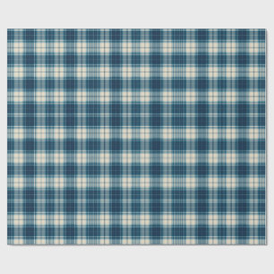 Papier Cadeau Écharpe à carreaux indigo classique