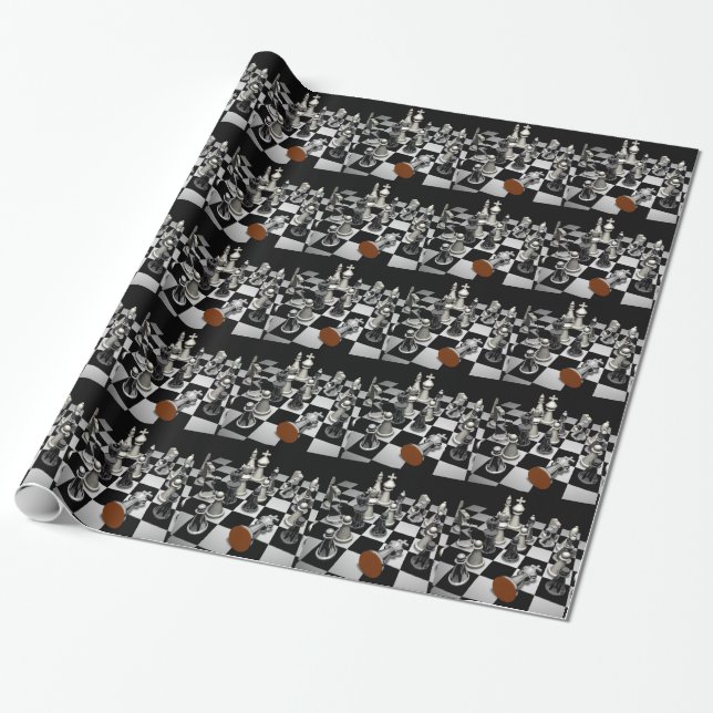 Papier Cadeau Échecs (Déroulé)