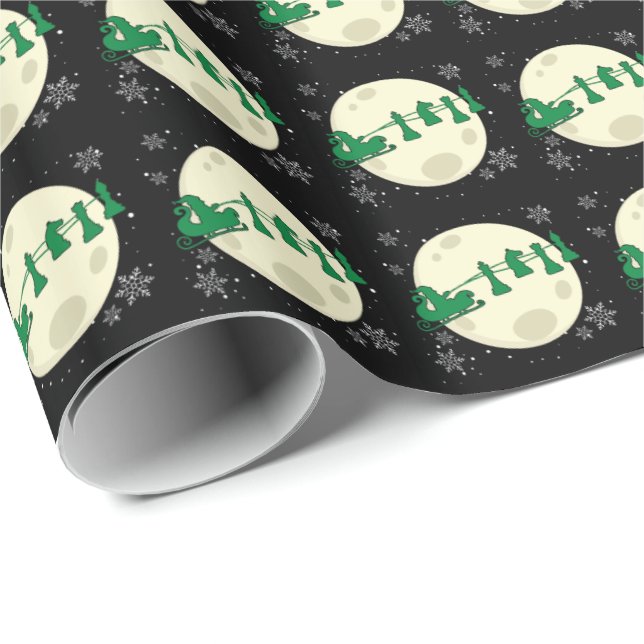 Papier Cadeau Échecs Noël Père Noël - Échecs Piece Reindeer (Coin rond)