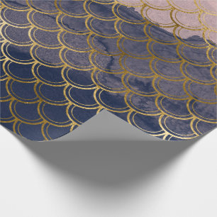 Papier Cadeau Échelle de sirène Rose rose Parties scintillant Ma